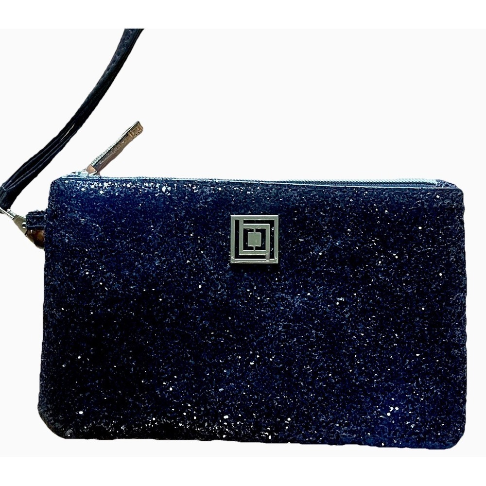 Liz Claiborne Black‎ Sparkly Wristlet Tech Pouch Charger NWOT CC Slots